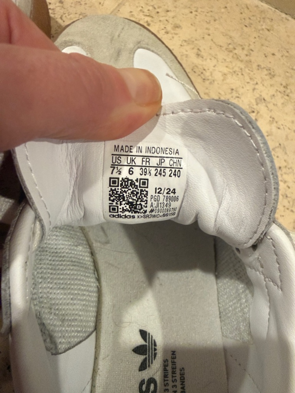 adidas Sambae Leather Sneakers - White/Black/Gum - Picture 6 of 6